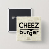 Cheezburger Logo (zwart) Vierkante Button 5,1 Cm (Voorkant /achterkant)
