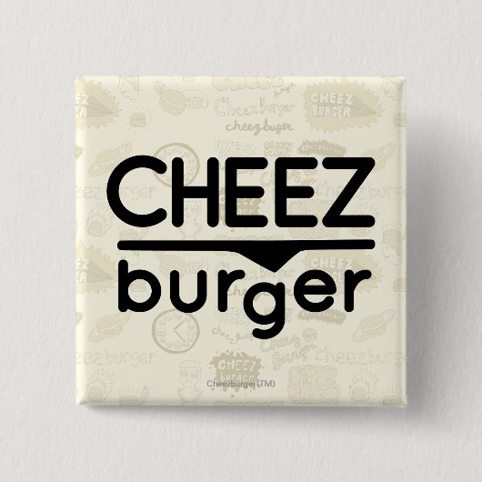 Cheezburger Logo (zwart) Vierkante Button 5,1 Cm (Voorkant)