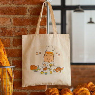 Chef aan het werk tote bag