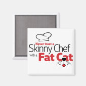 Chef avec chat gras - Aimant (Recto/Verso)