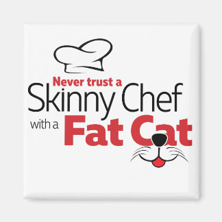 Chef avec chat gras - Aimant