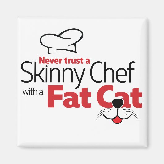 Chef avec chat gras - Aimant (Devant)