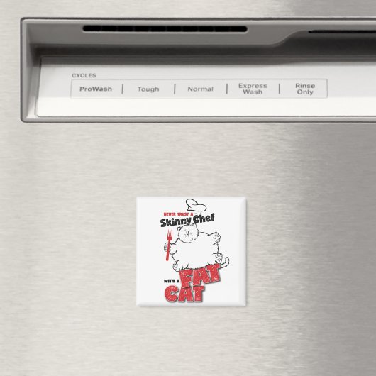 Chef avec chat gras - Aimant 2 (In Situ (Lave-vaisselle))
