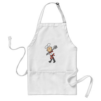 Chef avec le tablier de pinces de salade