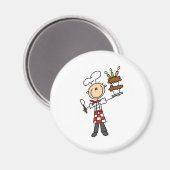 Chef avec Magnets de gâteaux BIrthday (Recto/Verso)