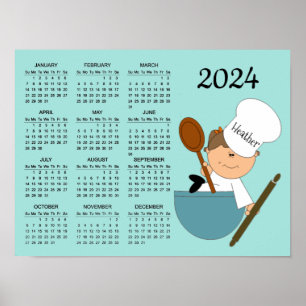 Chef Baker Design 2024 Kalender Poster