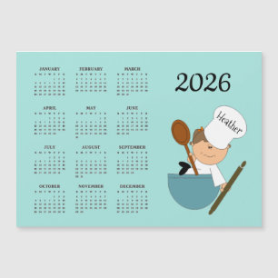 Chef Baker Design 2026 Agenda Magnetische Kaart