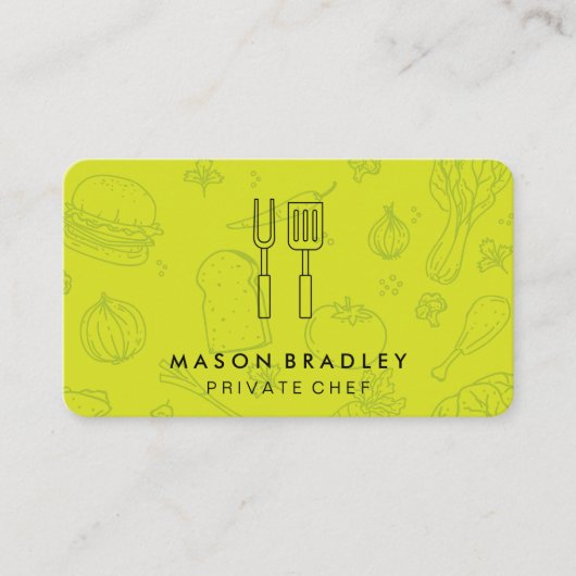 Chef | BBQ-kokersoftware | Voedselpatroon Visitekaartje (Voorkant)