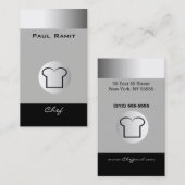 Chef blanc noir argenté de BW 12 de carte de (Devant / Derrière)