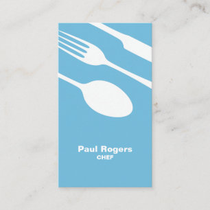 Chef bleu ou carte de visite de couverts