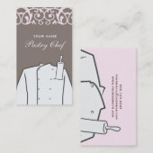 Chef boulangerie rose Carte de visite arrière (Devant / Derrière)