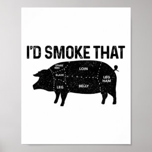 Chef Butcher BBQ Ik rookte dat varkensvarken grapp Poster