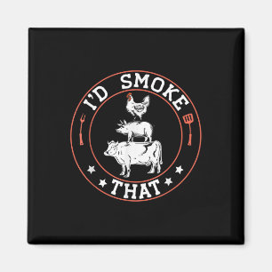 Chef Butcher BBQ Smoker is die barbecueput roken Magneet