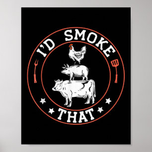 Chef Butcher BBQ Smoker is die barbecueput roken Poster