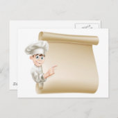 Chef caricaturiste et menu (Devant / Derrière)