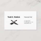 Chef Carte de visite (Dos)