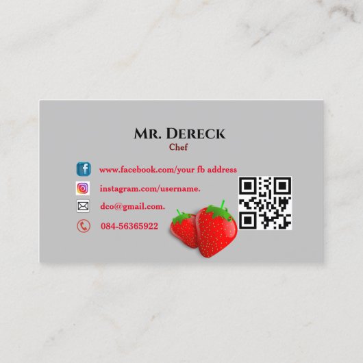 Chef Carte de visite (Dos)