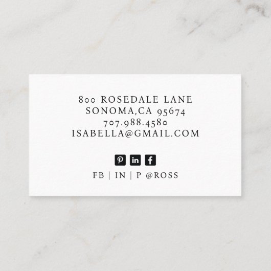 Chef Carte de visite Caterer (Dos)