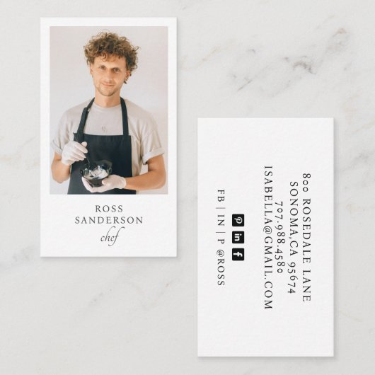 Chef Carte de visite Caterer (Devant / Derrière)