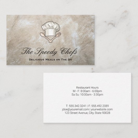 Chef | Carte de visite des services de restauratio (Devant / Derrière)