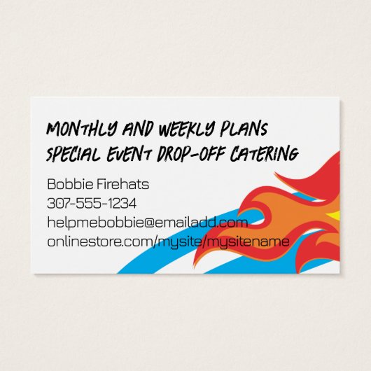 Chef casquette flammes repas livraison restauratio (Dos)