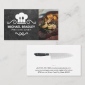 Chef Casquette Fork Knife | Carte de visite à vape (Devant / Derrière)
