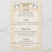Chef casquette snowflakes Noël menu du dîner (Devant)