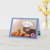 Chef Cat Banquet Birthday Kaart (Gele Bloem)