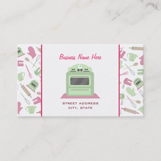 Chef Caterer Visitekaartje - Keukenpatroon (Voorkant)