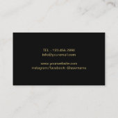 Chef Catering Black Knife Gold Glitter Visitekaartje (Achterkant)