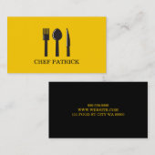 Chef Catering Eten Restaurant Zakelijke Kaart Visitekaartje (Voorkant / Achterkant)