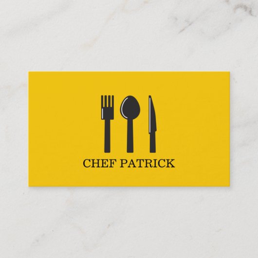 Chef Catering Eten Restaurant Zakelijke Kaart Visitekaartje (Voorkant)