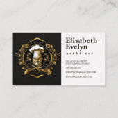 Chef Catering Goud Modern Zwart capung657 Visitekaartje (Achterkant)