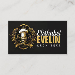 Chef Catering Goud Modern Zwart capung657 Visitekaartje