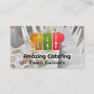 Chef Catering Logo Feestelijke Setting Visitekaartje