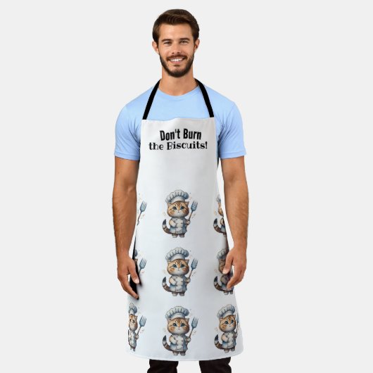 Chef Chat Whimsy Tout-Sur-Imprimer Tablier (Porté)