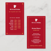 Chef | Chef Restaurant Visitekaartje (Voorkant / Achterkant)