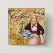 Chef Coffee Vierkante Button 5,1 Cm (Voorkant)