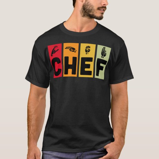 Chef colorful funny pampered chef t-shirt (Voorkant)