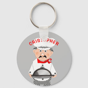 Chef Cook Funny Cute gepersonaliseerd Sleutelhanger