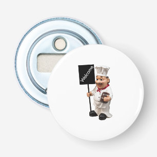 Chef cook - WELCOME-menukaart Button Flesopener
