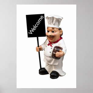 Chef cook - WELCOME-menukaart Poster