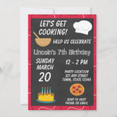 Chef Cooking Birthday Invitation Kaart (Voorkant)