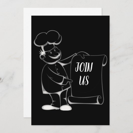 ****CHEF COOL**** INVITATION UNIQUE (Devant / Derrière)