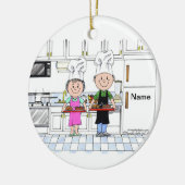 Chef Couple, met Pet Keramisch Ornament (Links)