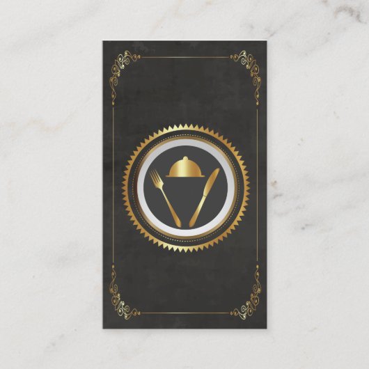 Chef, couvrant l'or de carte de restauration (Devant)