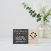 chef | Cross Knives Logo Visitekaartje (Staand voorkant)