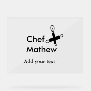 Chef cuisinier ajouter nom texte hommes cuisine bo