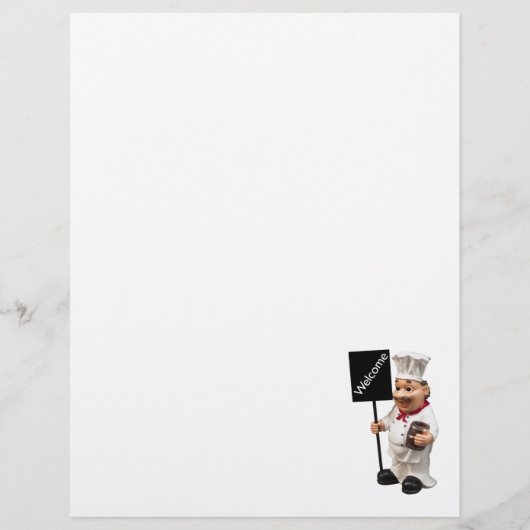 Chef cuisinier - Carte de menu BIENVENUE (Devant)