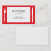 Chef culinaire Rouge Carte de visite moderne (Devant / Derrière)